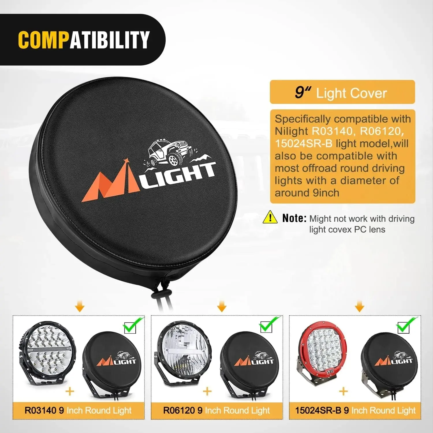 9 Inch Round Offroad Driving Pod Light Cover Type A