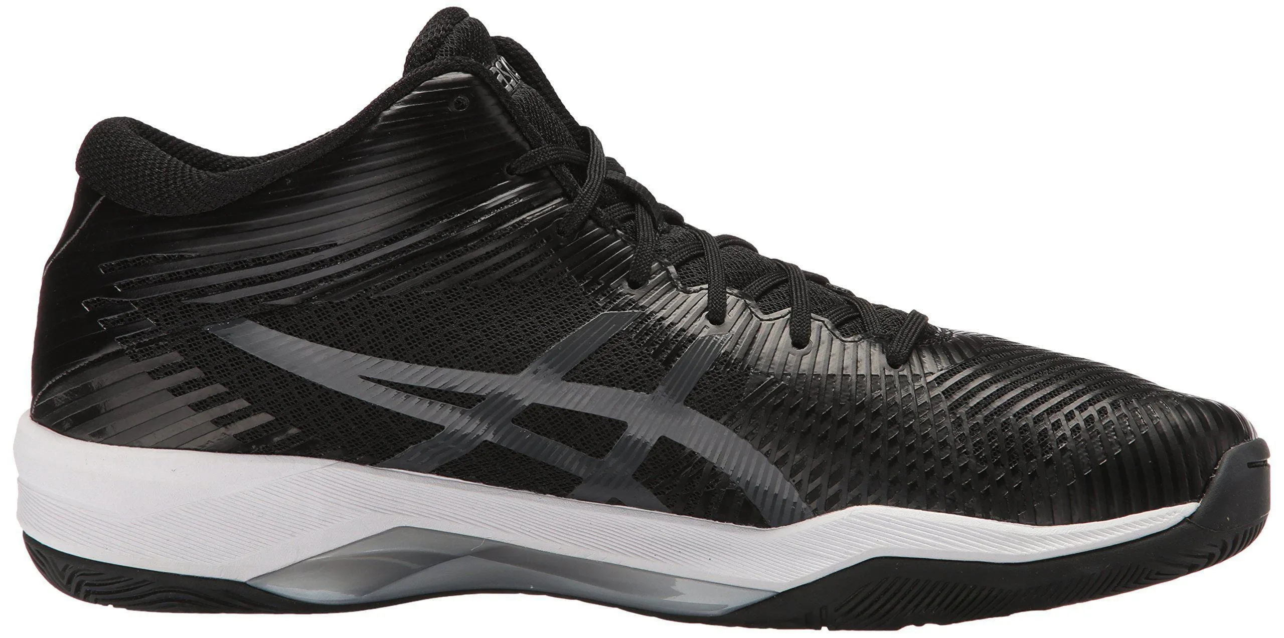 ASICS Mens Volley Elite FF MT Volleyball Shoe, Black/Dark Grey/White, 10.5 Medium US