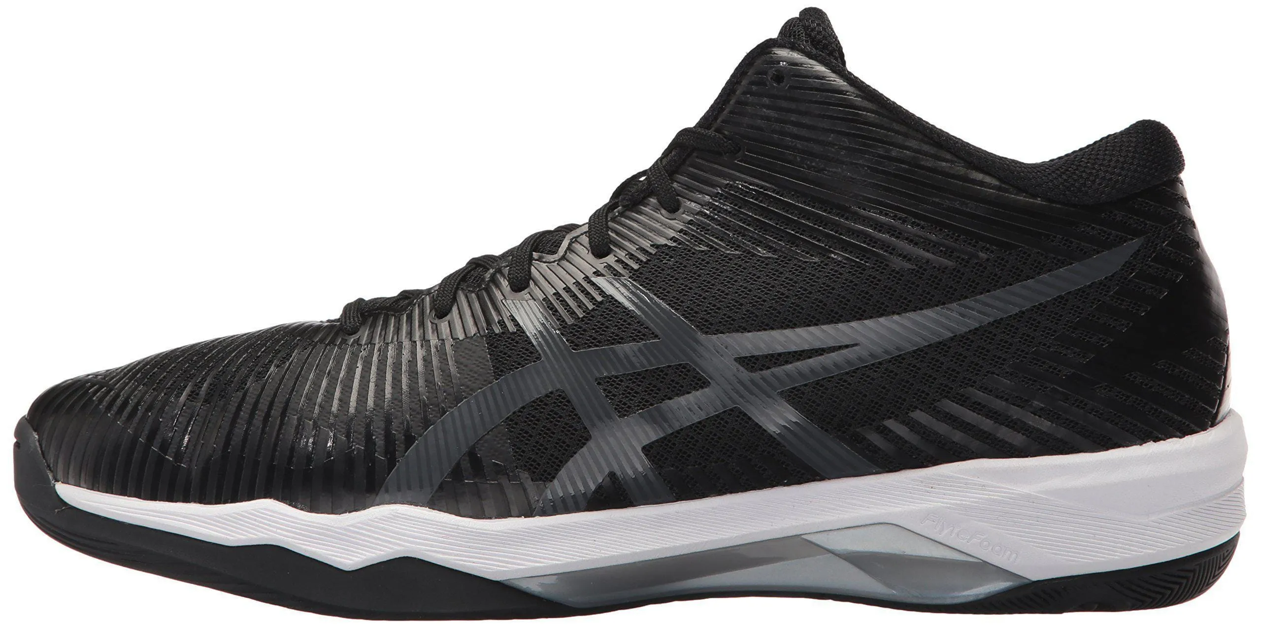 ASICS Mens Volley Elite FF MT Volleyball Shoe, Black/Dark Grey/White, 10.5 Medium US