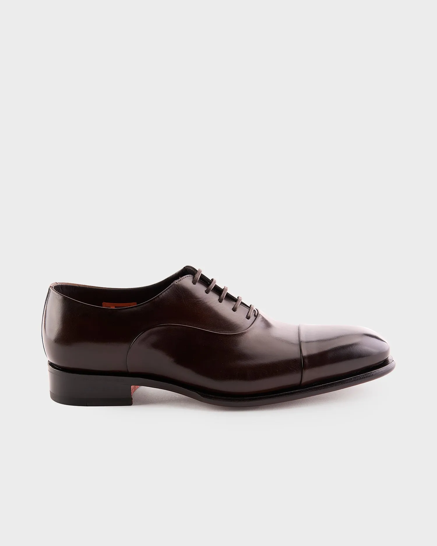 Brown Polished Oxford Toe Shoes