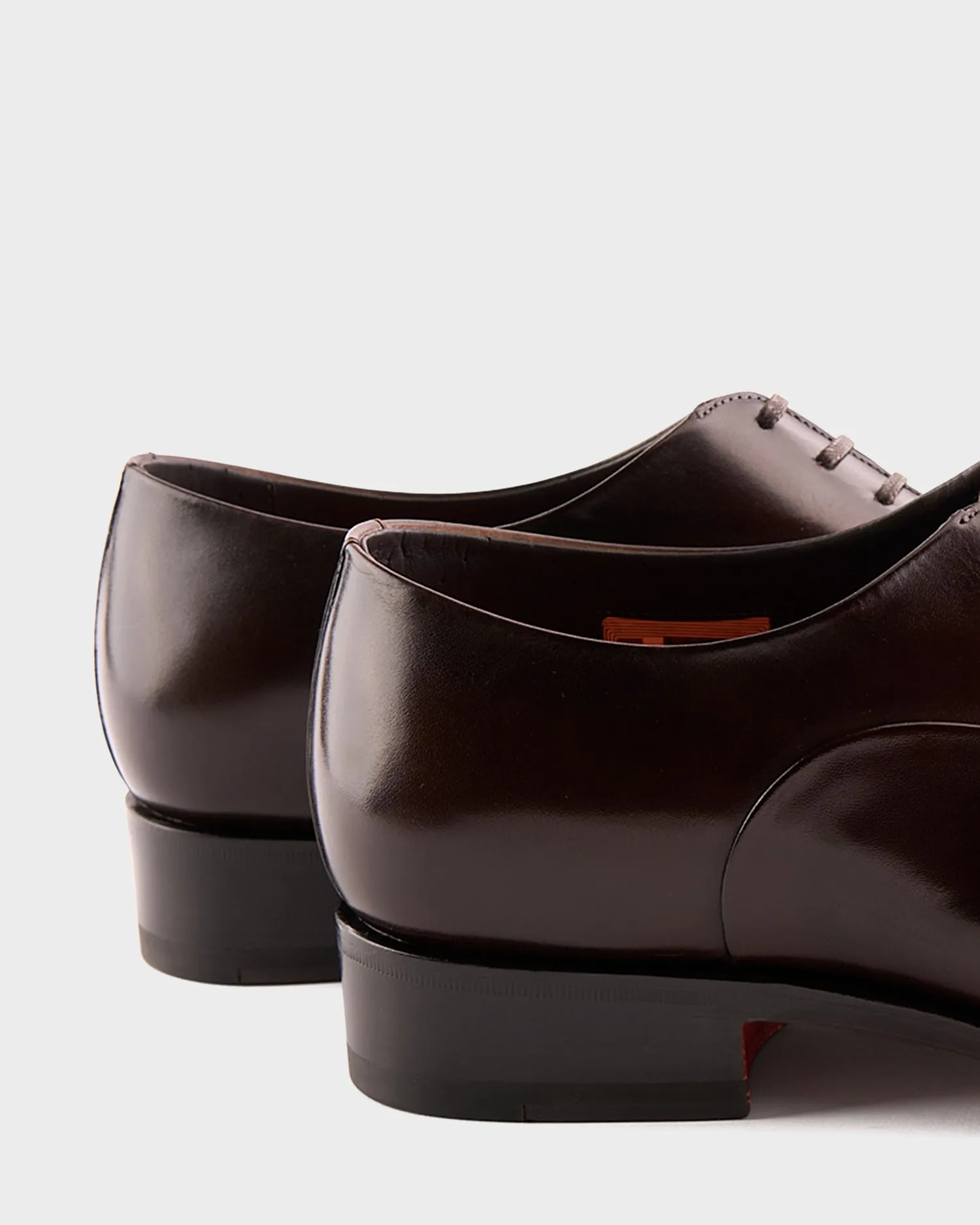 Brown Polished Oxford Toe Shoes