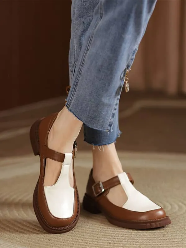 Fashion Buckles Block Heel&Loafers