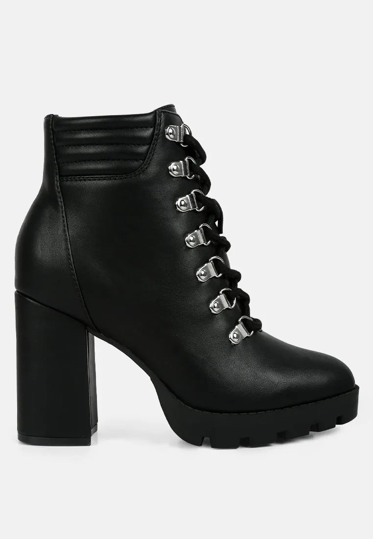 hamiltons lace up block heel boots