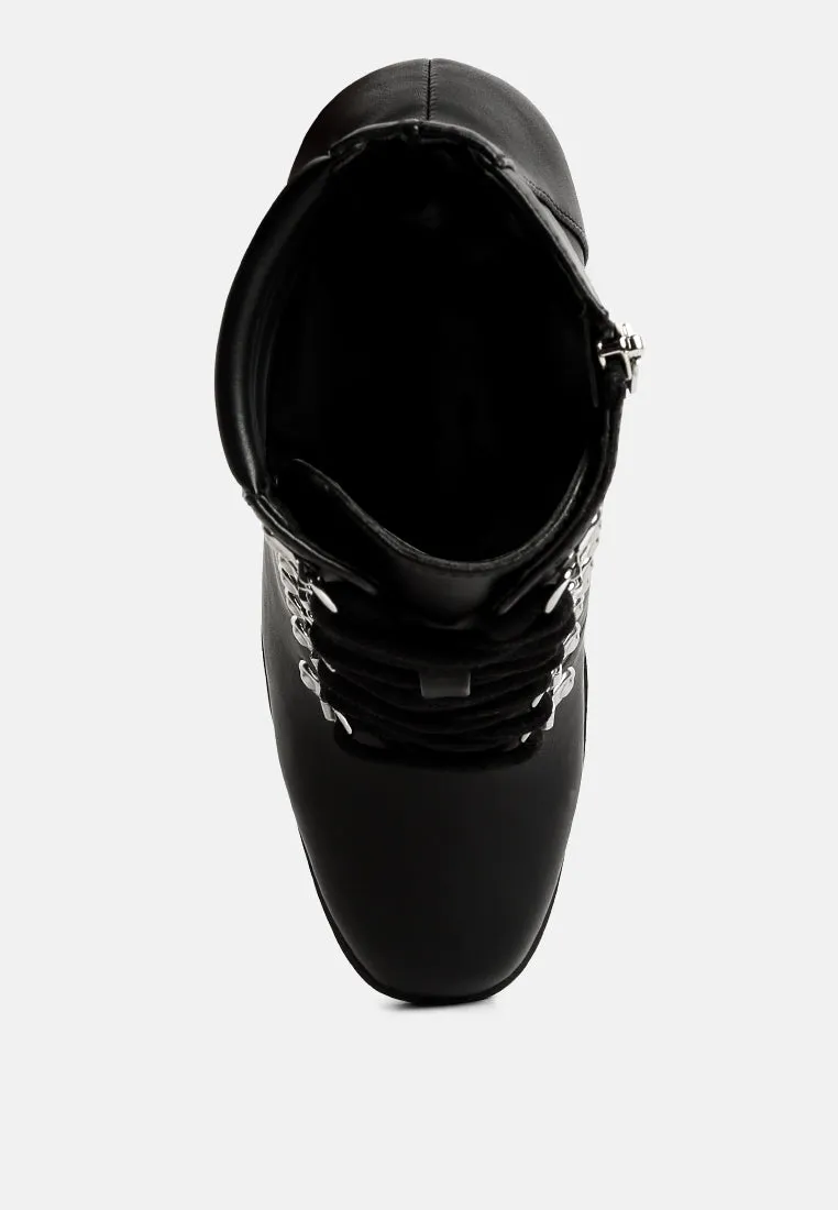 hamiltons lace up block heel boots