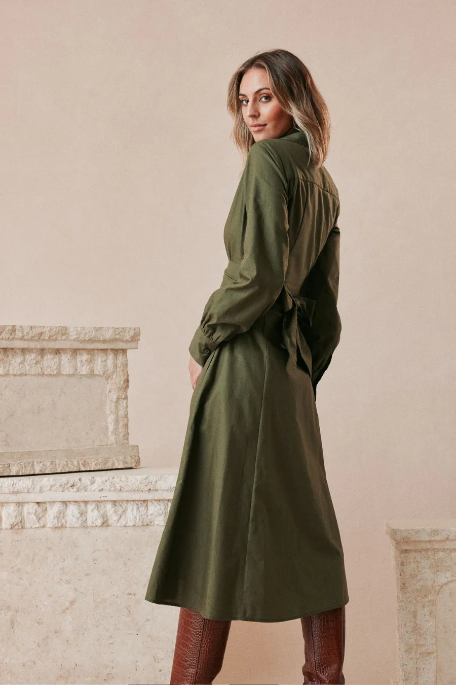 Mrs Vincent Dress Khaki