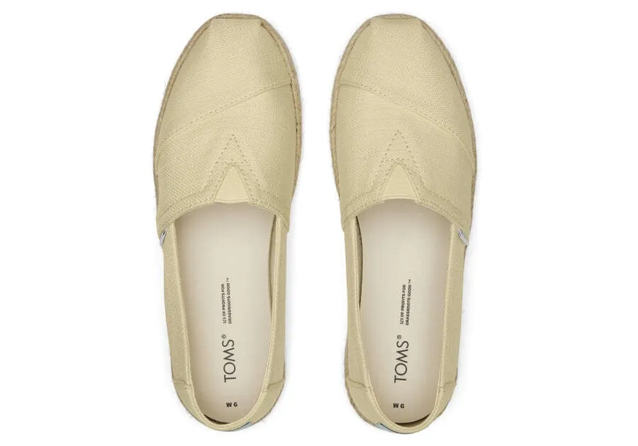 TOMS Womens Alpargata Eco Rope Espadrille - Pale Lemon