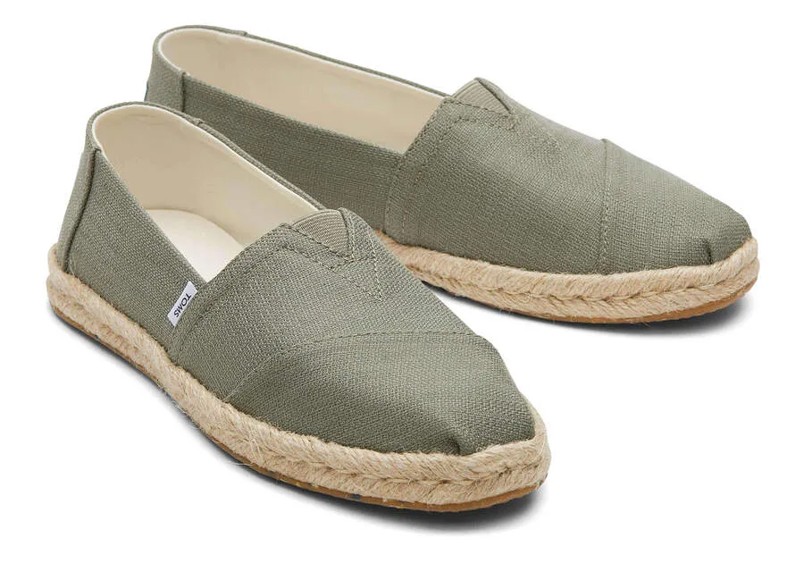 TOMS Womens Alpargata Eco Rope Espadrille - Vetiver Grey