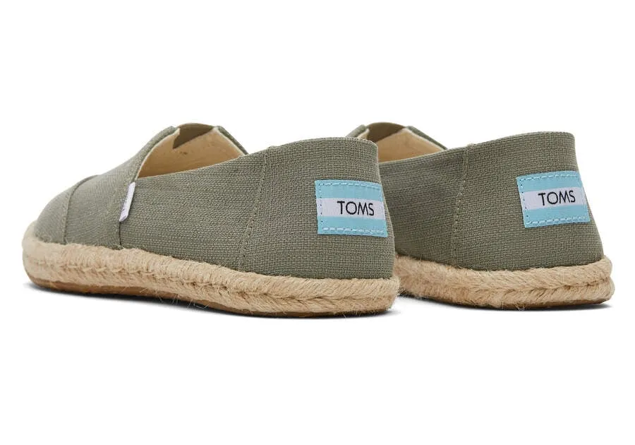 TOMS Womens Alpargata Eco Rope Espadrille - Vetiver Grey