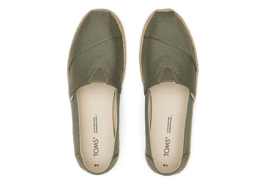 TOMS Womens Alpargata Eco Rope Espadrille - Vetiver Grey