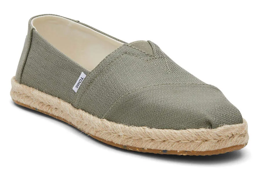 TOMS Womens Alpargata Eco Rope Espadrille - Vetiver Grey
