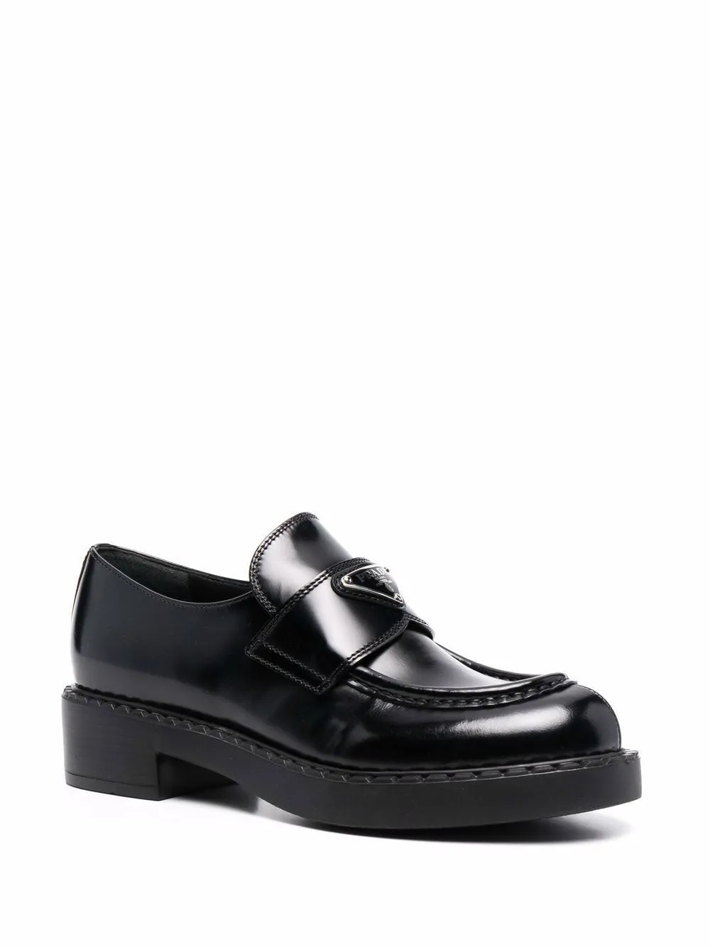 Triangle logo plaque loafers