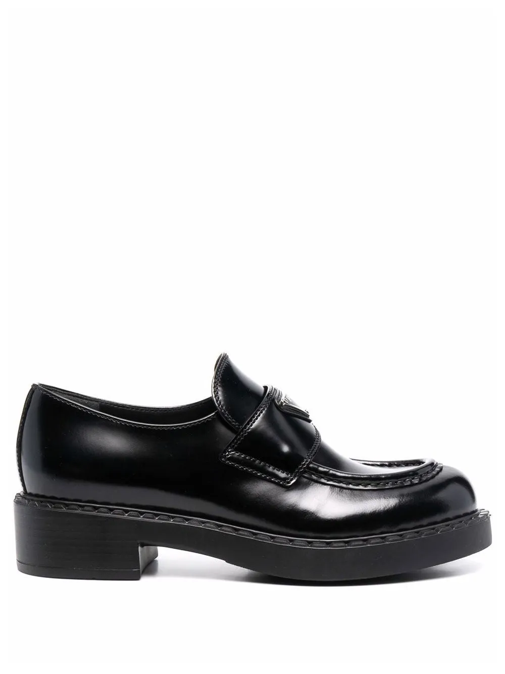 Triangle logo plaque loafers
