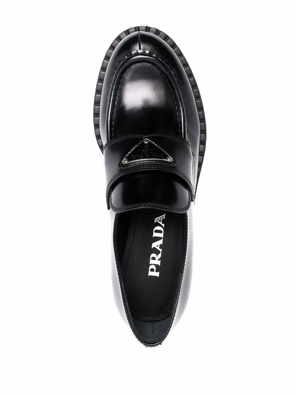 Triangle logo plaque loafers